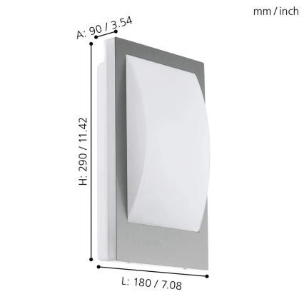 Eglo 97239 - LED prigušiva spoljašnje svetlo VERRES-C 1xE27/9W/230V IP44 mat hrom