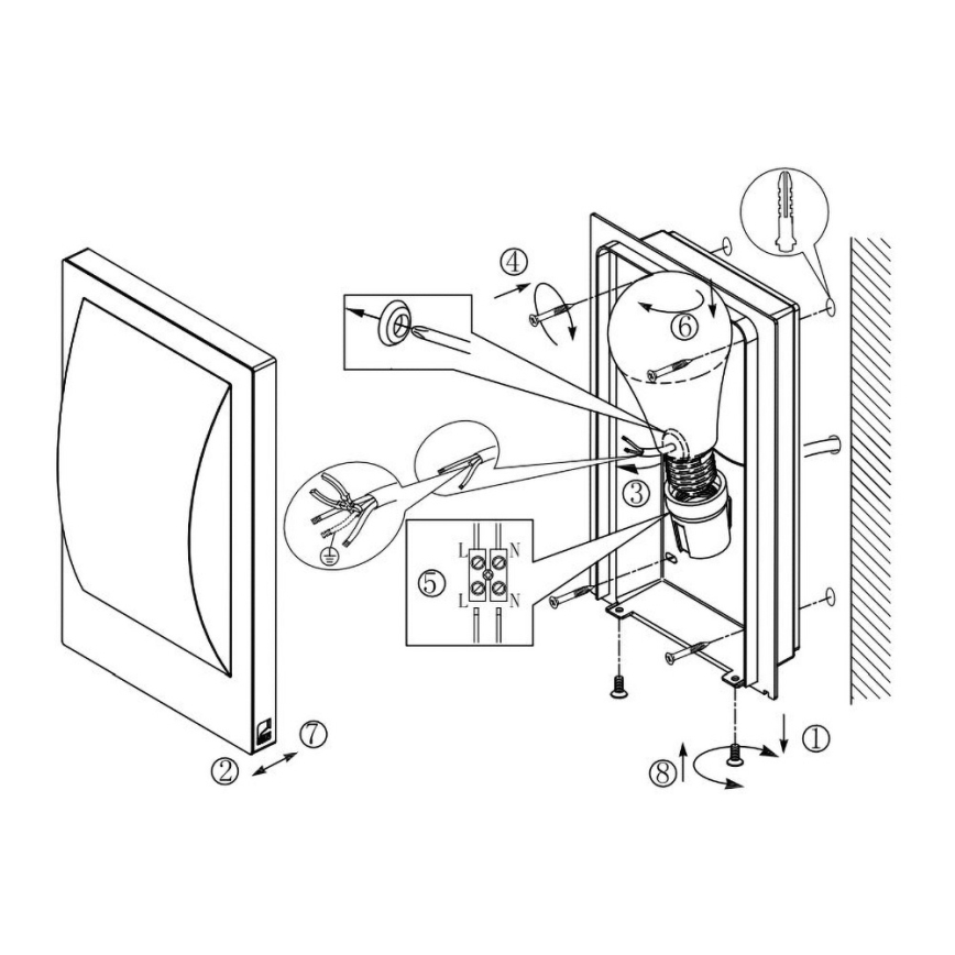 Eglo 97239 - LED prigušiva spoljašnje svetlo VERRES-C 1xE27/9W/230V IP44 mat hrom