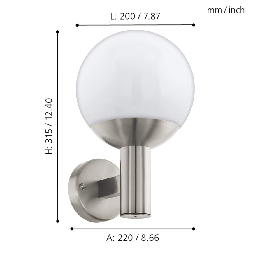 Eglo 97247 - LED prigušiva spoljna zidna svetiljka NISIA-C 1xE27/9W/230V IP44