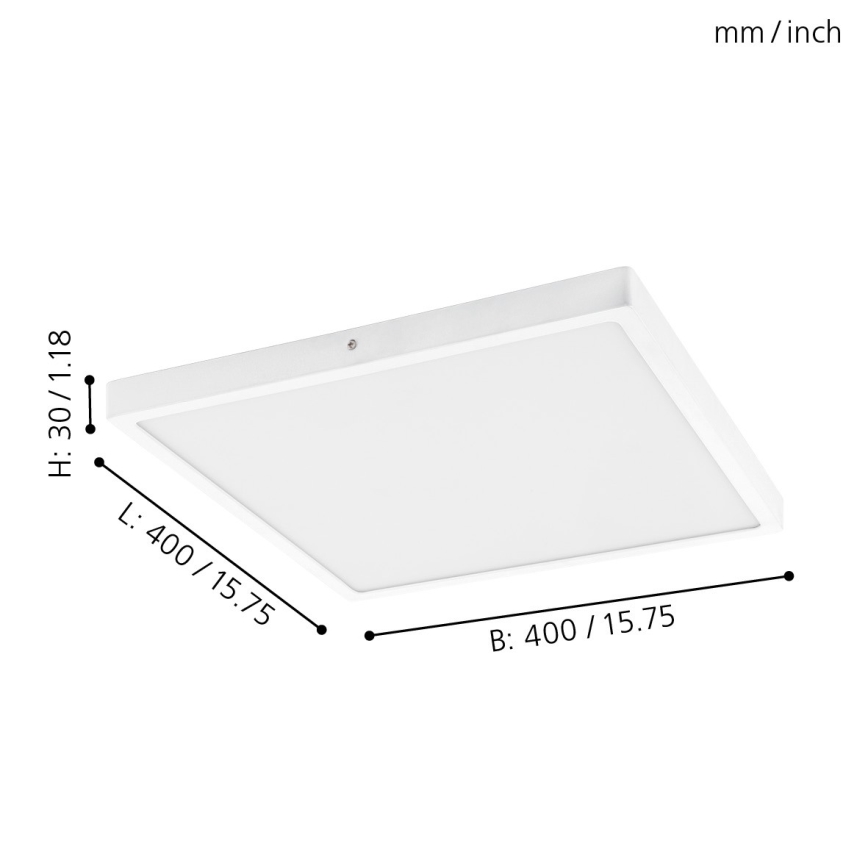 Eglo - LED stropno svetlo LED/25W/230V, belo, četvrtasto, 4000K, 40x40 cm