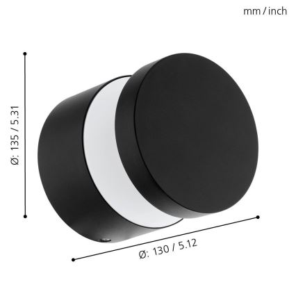 Eglo - LED spoljno zidno svetlo LED/11W/230V crno IP65