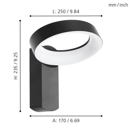 Eglo - LED spoljašnje zidno svetlo LED/11W/230V IP44