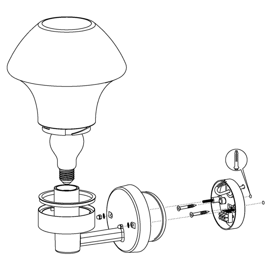 Eglo 97446 - LED prigušiva spoljašnja zidna svetiljka VERLUCCA-C 1xE27/9W/230V IP44 Bluetooth