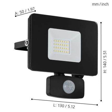 Eglo - LED reflektor sa senzorom LED/20W/230V IP44