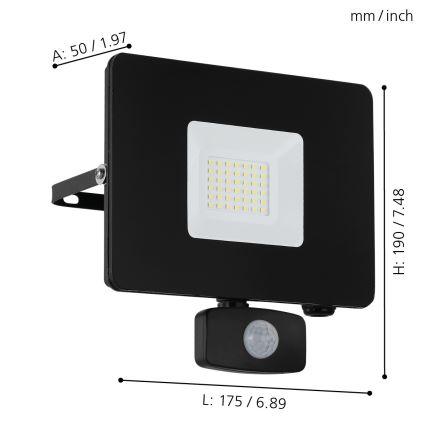 Eglo - LED reflektor sa senzorom LED/30W/230V IP44