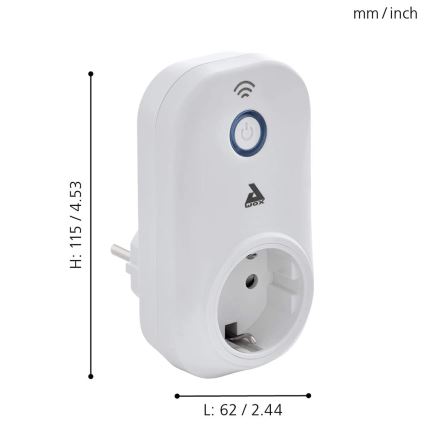Eglo - Pametna utičnica Connect plug 2300W SCHUKO