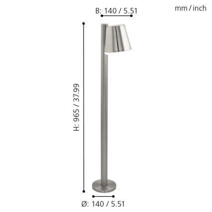 Eglo 97485 - LED prigušiva spoljašnja lampa CALDIERO-C 1xE27/9W/230V mat hrom IP44