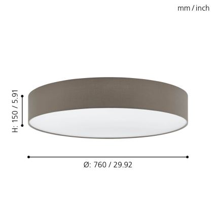 Eglo 97616 - Plafonsko svetlo PASTERI 5xE27/60W/230V 76 cm