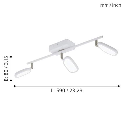 Eglo - LED RGB ugradni spot PALOMBARE-C 3xLED/5W/230V