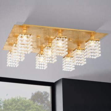 Eglo 97722 - LED kristalni plafonski luster PYTON GOLD 9xG9/3W/230V
