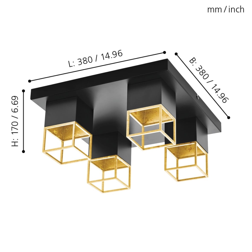 Eglo 97731 - LED plafonski luster MONTEBALDO 4xGU10/5W/230V