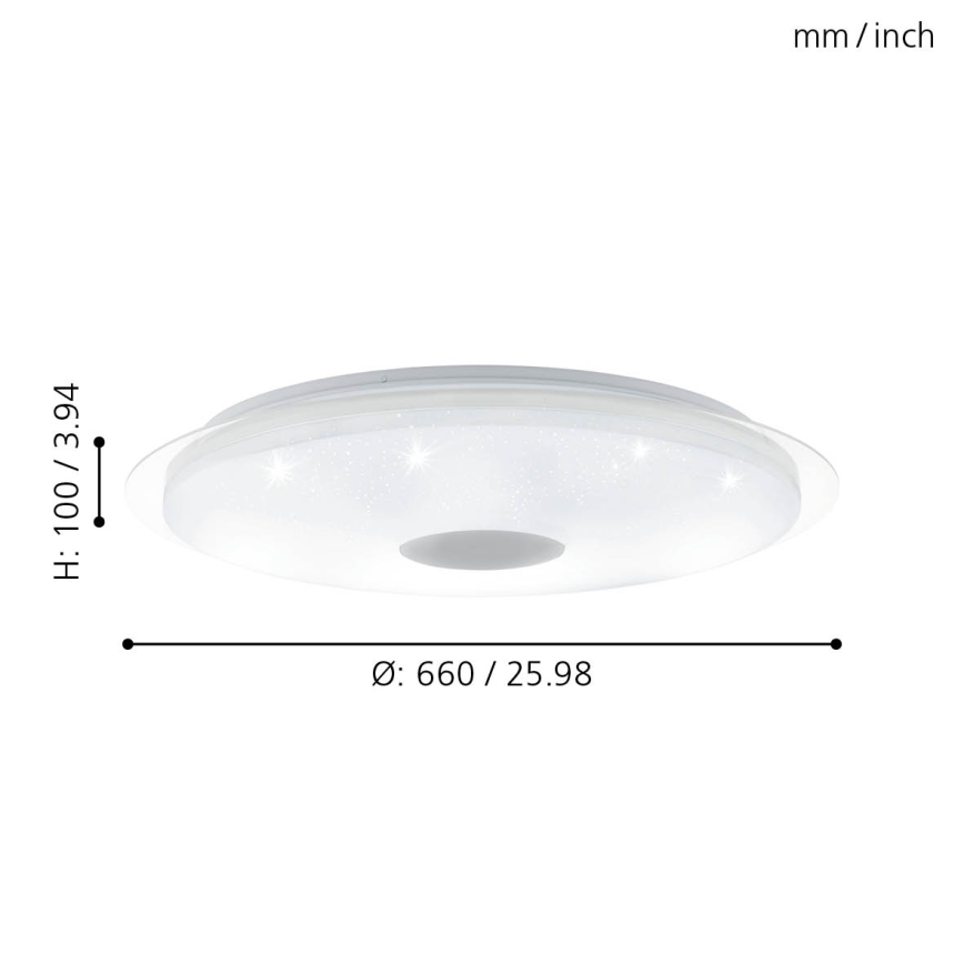 Eglo - prigušiva LED plafonska svetiljka LED/40W/230V + daljinski upravljač