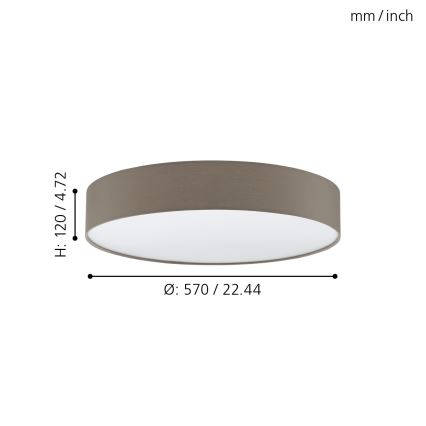 Eglo - LED prigušiva plafonska svetiljka LED/40W/230V + daljinski upravljač