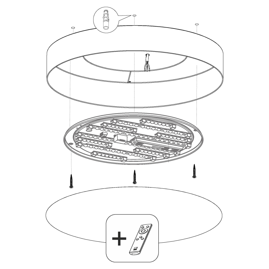 Eglo - LED prigušiva plafonska svetiljka LED/40W/230V + daljinski upravljač