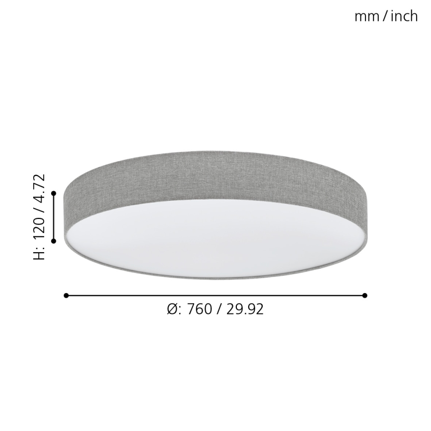 Eglo - LED prigušiva plafonska svetiljka LED/60W/230V + daljinski upravljač