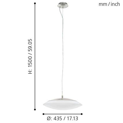 Eglo 97812 - LED RGB luster na sajli FRATTINA-C LED/27W/230V, prigušiva