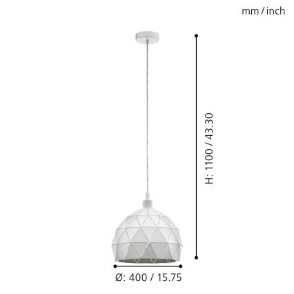 Eglo - luster na sajli 1xE27/60W/230V