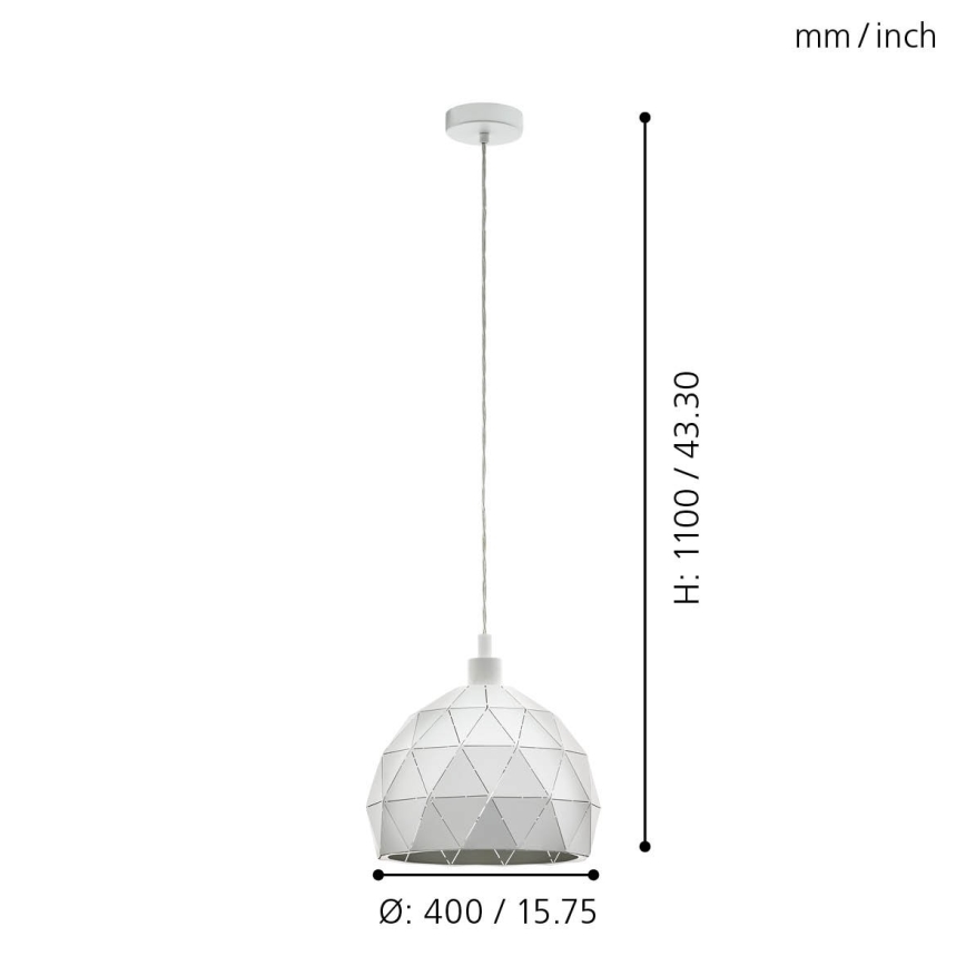 Eglo - luster na sajli 1xE27/60W/230V