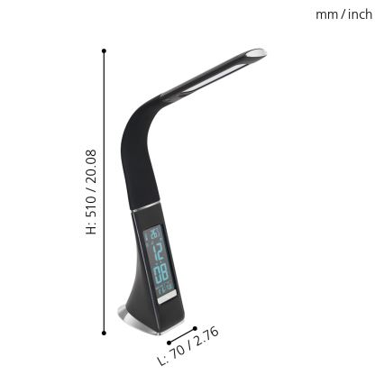 Eglo - prigušiva LED stolna lampa LED/3,2W/230V crna
