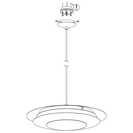 Eglo 98043 - LED RGBW prigušiva viseći luster na sajli MONEVA-C LED/18W/230V