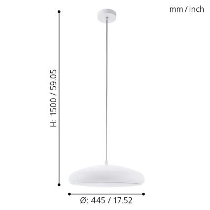 Eglo 98046 - LED RGB prigušiva luster na sajli RIODEVA-C LED/27W/230V