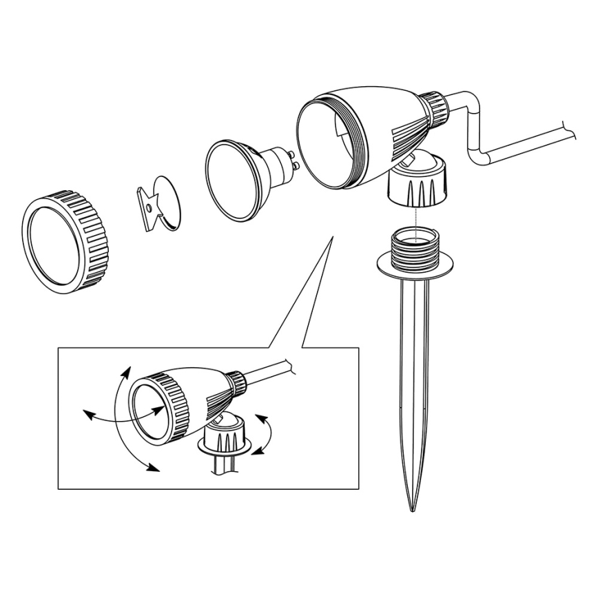 Eglo 98052 - LED RGB spoljašnja svetiljka NEMA-C 1xGU10/5W/230V IP44