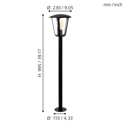 Eglo - Spoljašnja lampa 1xE27/60W/230V IP44