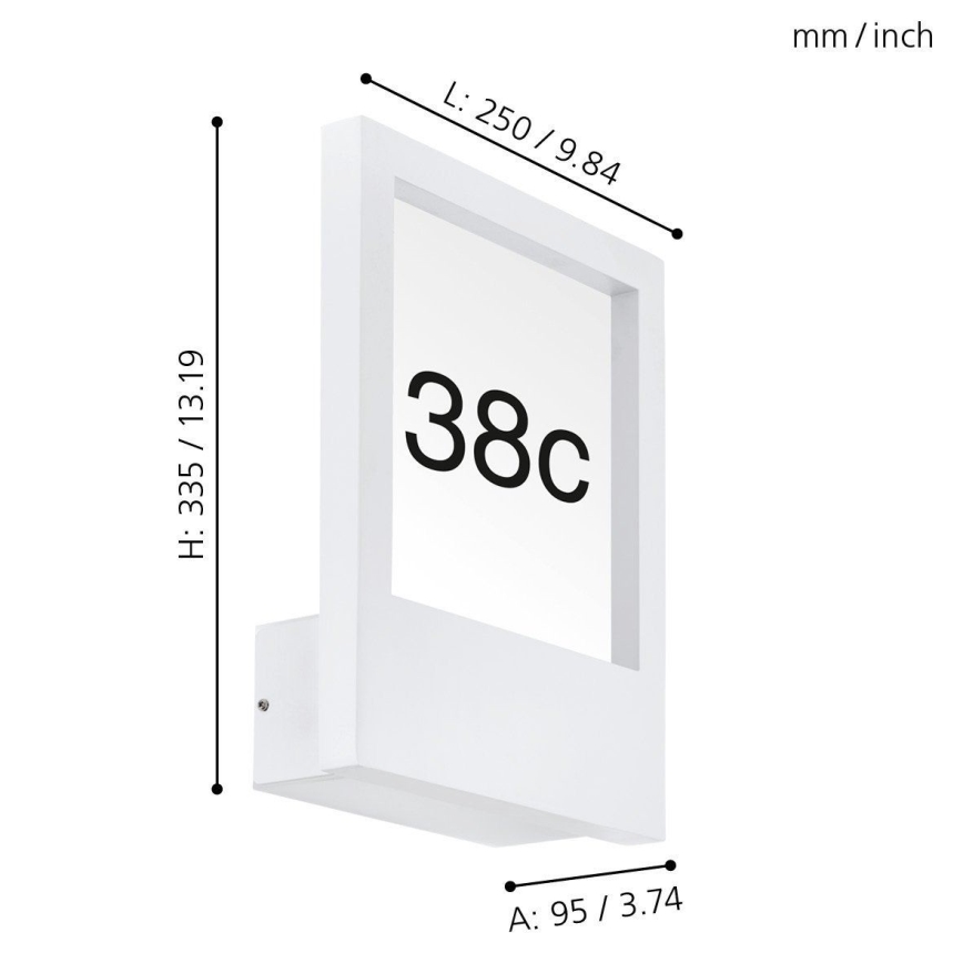 Eglo - Svjetiljka za kućni broj 1xE27/28W/230V, bela, IP44
