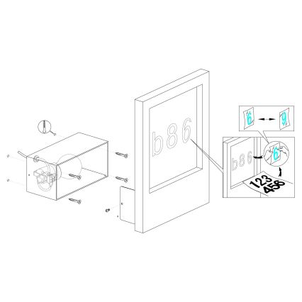 Eglo - Svjetiljka za kućni broj 1xE27/28W/230V, bela, IP44