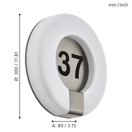 Eglo 98145 - LED prigušiva rasveta za kućni broj MARCHESA-C LED/15W/230V IP44
