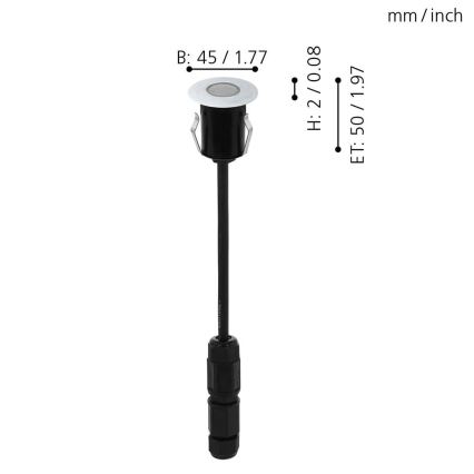 Eglo - LED spoljašnja ugradna svetiljka TRONTO LED/1W/230V IP65