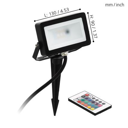 Eglo - LED RGB reflektor 10W/230V sa daljinskim upravljačem IP44