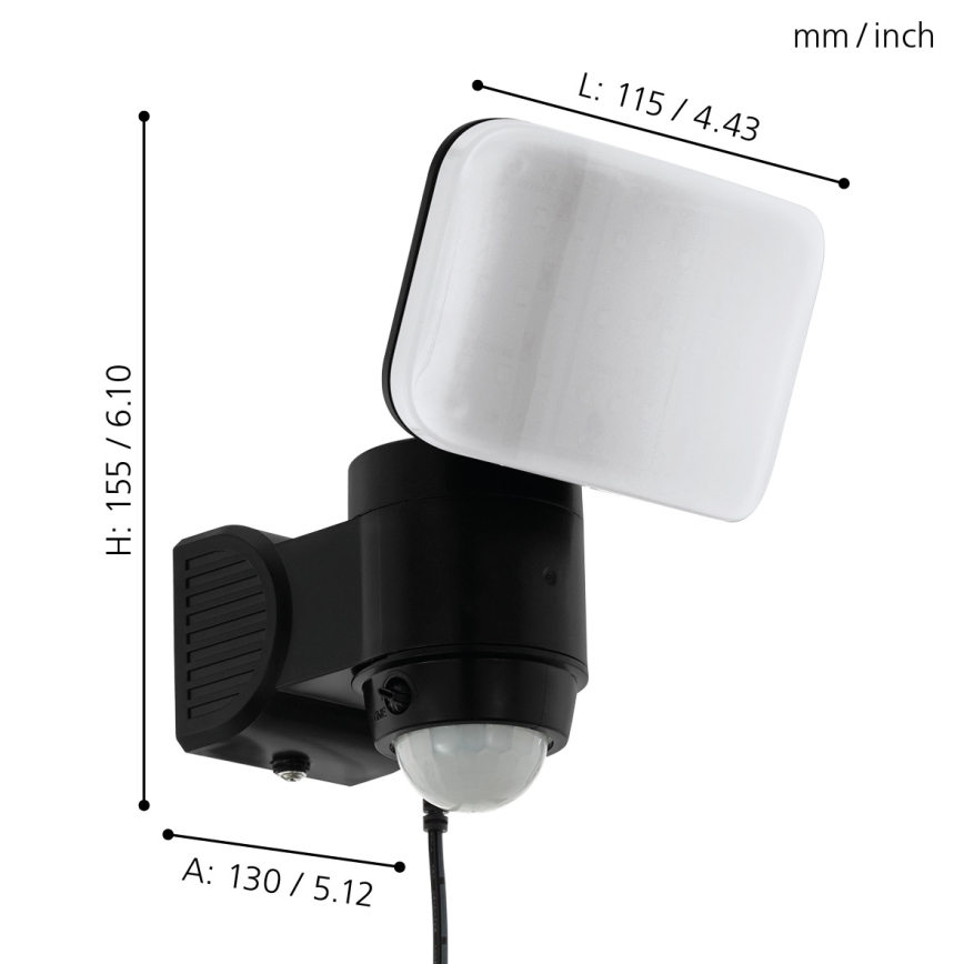 Eglo - LED solarno zidno svetlo sa senzorom LED/3,7V 1800 mAh IP44