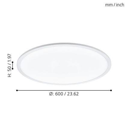 Eglo - LED prigušiva plafonska lampa LED/30W/230V + daljinski upravljač