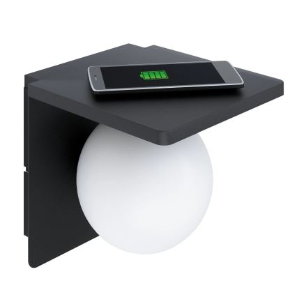 Eglo 98265 - Zidno svetlo sa bežičnim punjenjem CIGLIE 1xE14/40W/230V