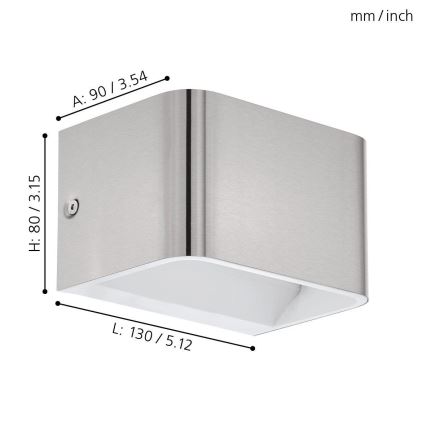 Eglo - LED zidno svetlo LED/6W/230V 3000K mat hrom