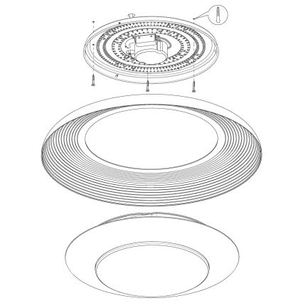 Eglo - LED prigušiva plafonsko svetlo LED/24,5W/230V + daljinski upravljač