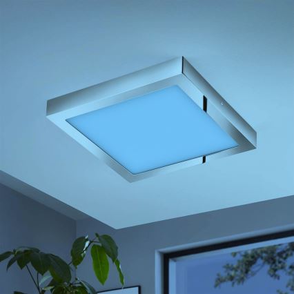 Eglo - LED RGBW prigušiva stropna svetiljka FUEVA-C LED/21W/230V Bluetooth IP44 30x30 cm
