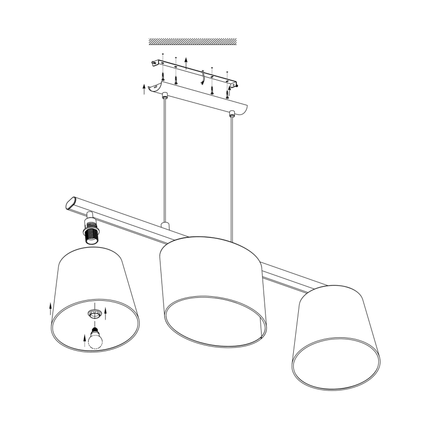 Eglo - LED luster na sajli 3xE14/25W/230V
