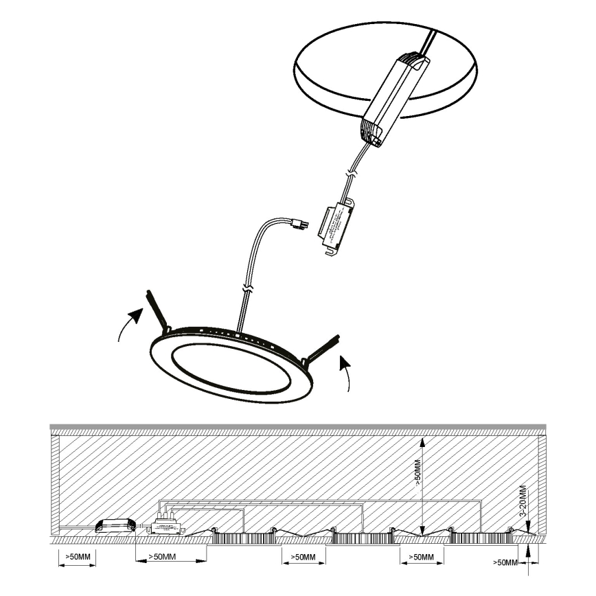Eglo - Komplet 3x LED kupatilsko ugradno svetlo FUEVA LED/2,8W/230V IP44 sjajni hrom prečnik 8,5 cm