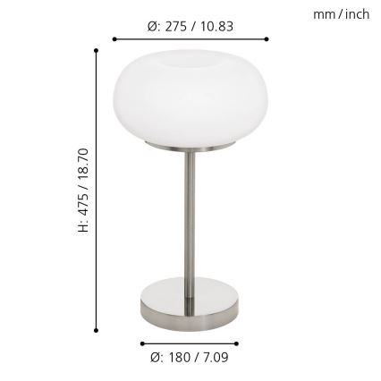 Eglo - LED RGB prigušiva stona lampa OPTICA-C LED/16W/230V prečnik 27,5 cm