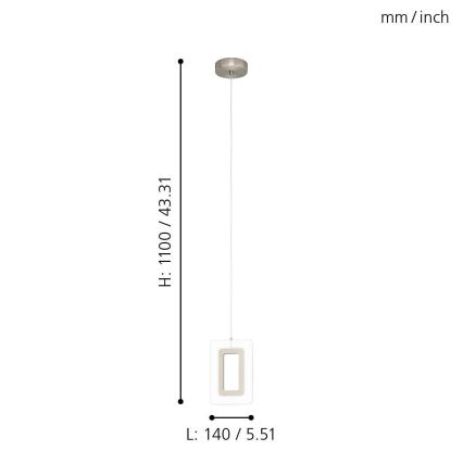 Eglo 98678 - LED luster na sajli ENALURI LED/5,4W/230V