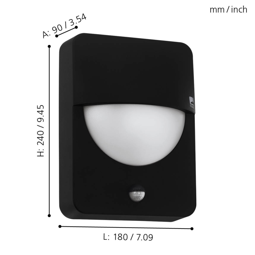 Eglo - Spoljno svetlo sa senzorom 1xE27/28W/230V IP44