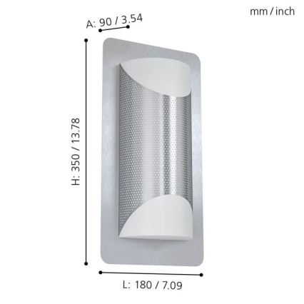 Eglo 98716 - Spoljna zidna lampa CISTIERNA 1 2xE27/10W/230V IP44