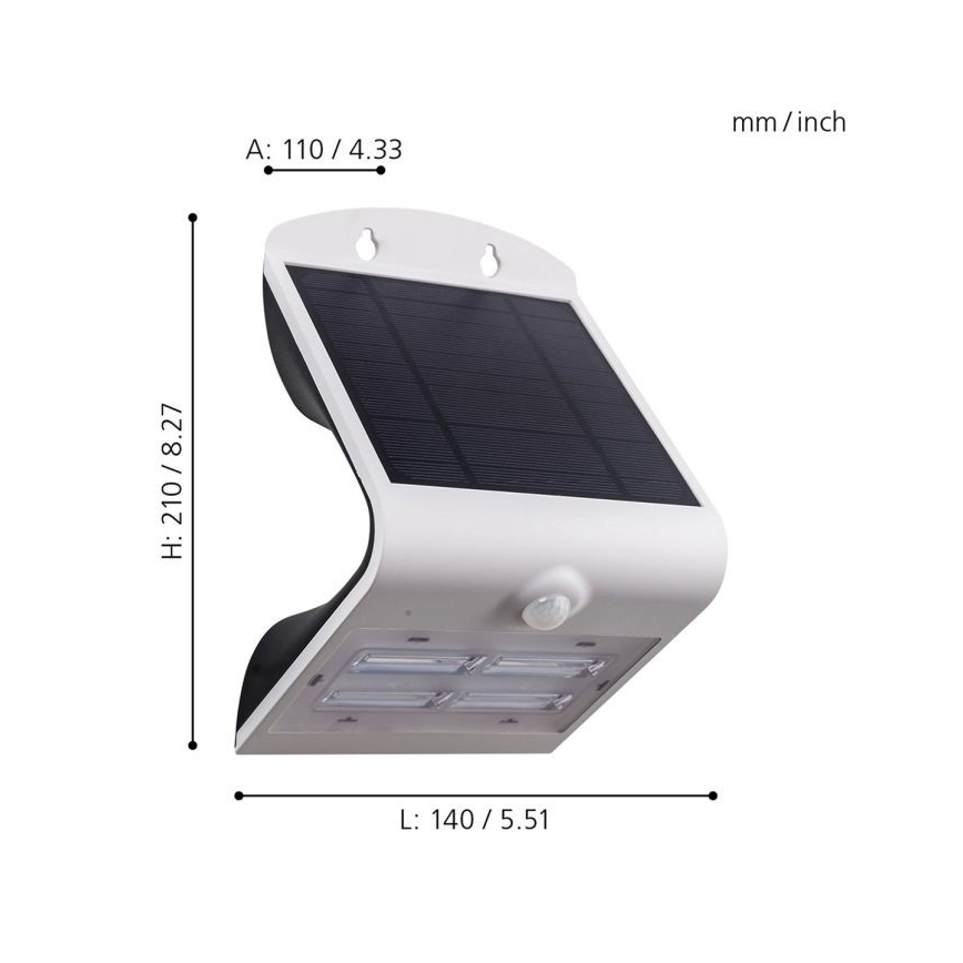 Eglo - LED solarno svetlo sa senzorom LED/3,2W/3,7V 2000 mAh IP54