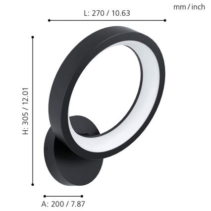 Eglo 99028 - LED RGB prigušiva zidna svetiljka MARGHERA-C LED/16W/230V