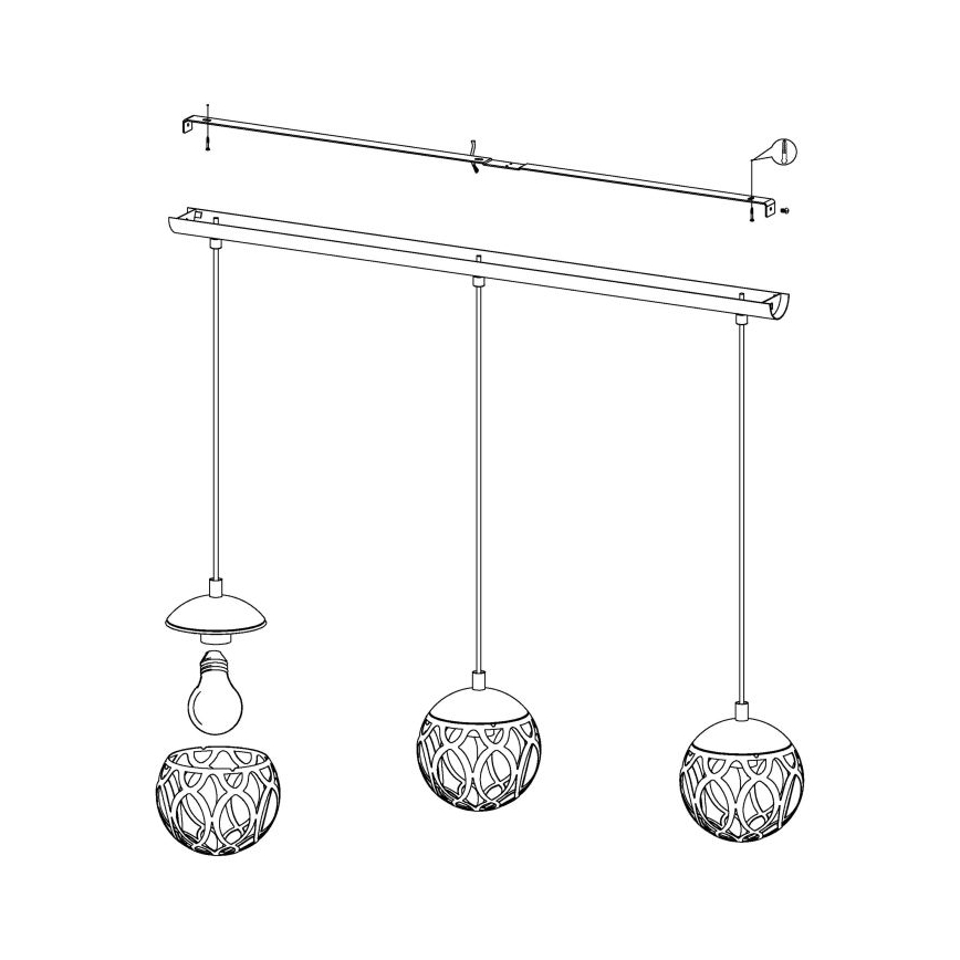 Eglo - luster na sajli 3xE27/60W/230V