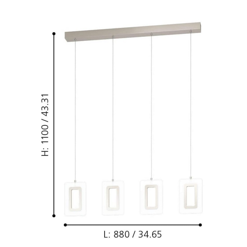 Eglo 99107 - Viseći LED luster na sajli ENALURI 4xLED/5,4W/230V