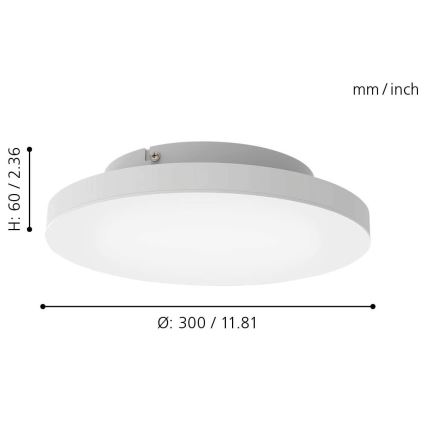 Eglo - LED RGB prigušiva plafonska svetiljka TURCONA-C LED/15W/230V + daljinski upravljač