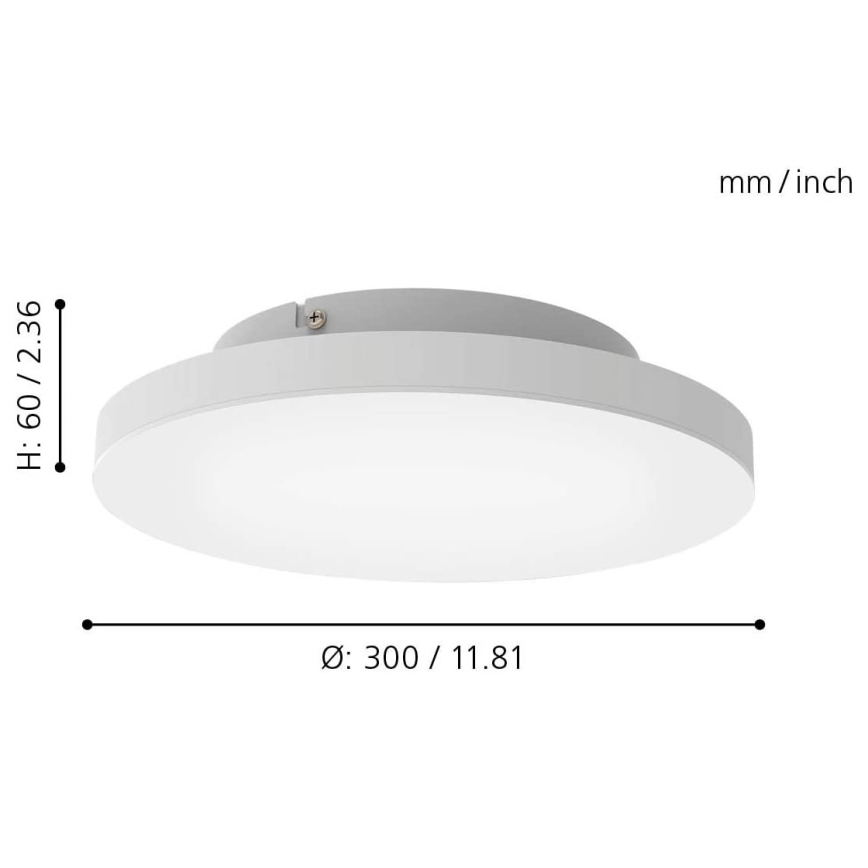 Eglo - LED RGB prigušiva plafonska svetiljka TURCONA-C LED/15W/230V + daljinski upravljač